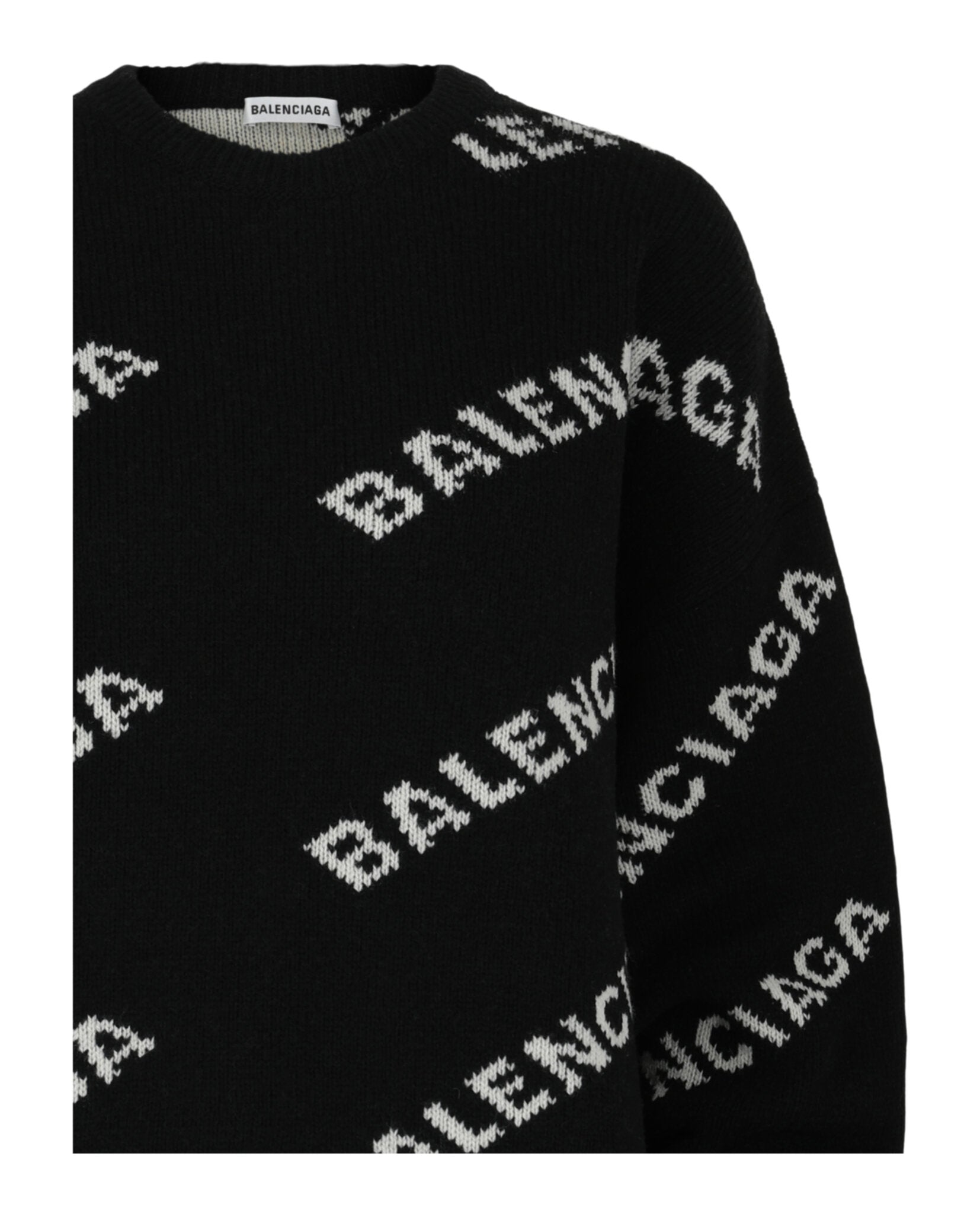 Balenciaga Balenciaga Womens Allover Logo Knit Sweater