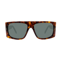 Celine Celine Sunglasses Geometric Full Rim, Havana Frame and Green Lens CL40089I52N