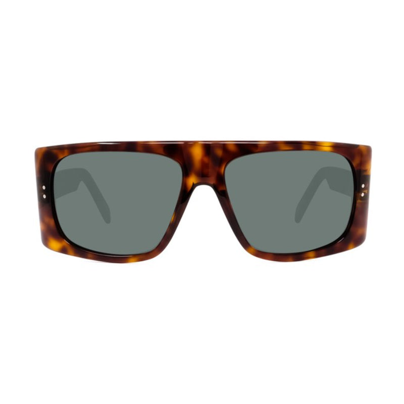 Celine Celine Sunglasses Geometric Full Rim, Havana Frame and Green Lens CL40089I52N