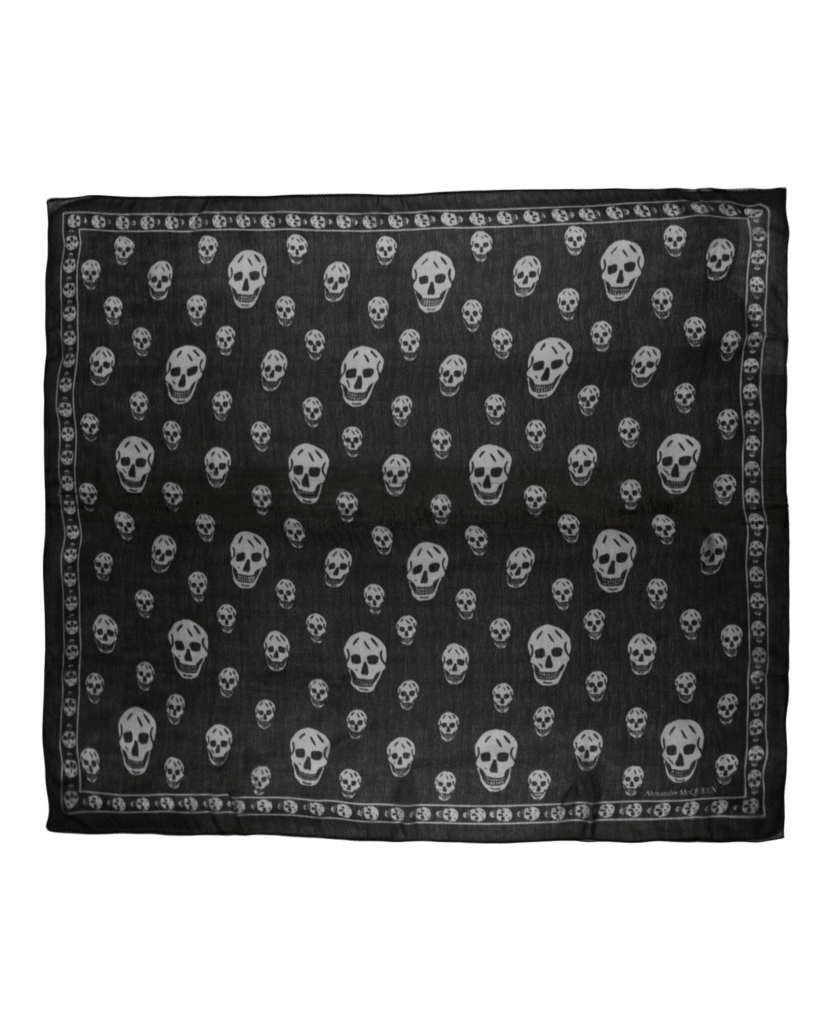 Alexander McQueen Mens Skull Print Silk Scarf