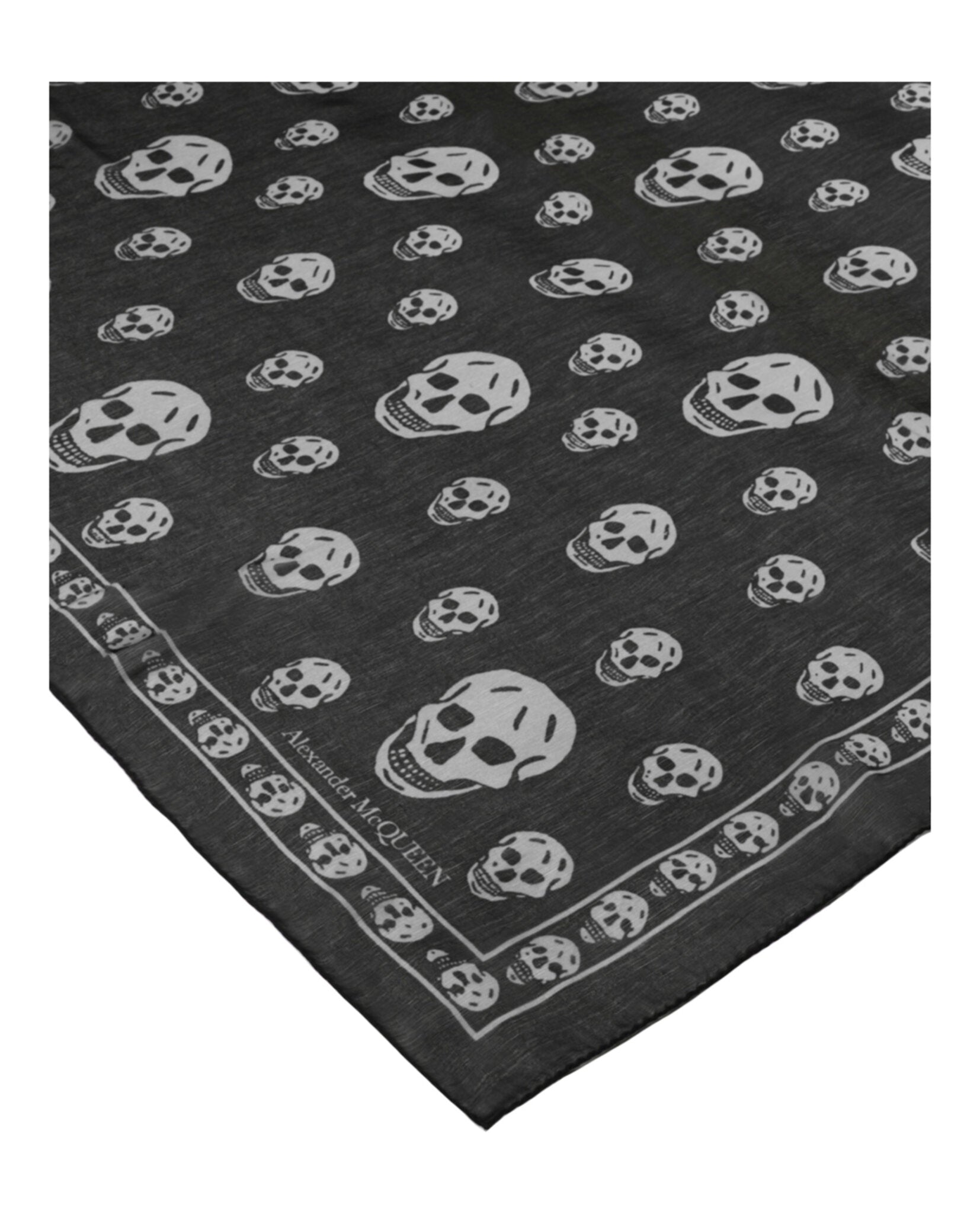 Alexander McQueen Mens Skull Print Silk Scarf