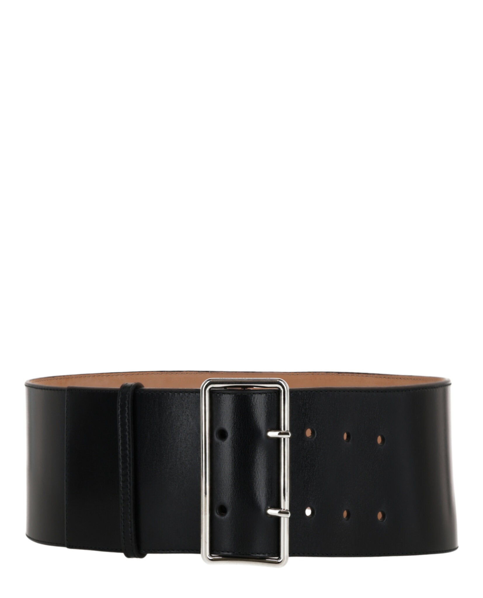 Alexander McQueen Womens Wide Bridle Military Belt Black