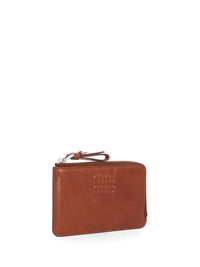 Miu Miu Miu Miu Women Zipped Leather Card Holder