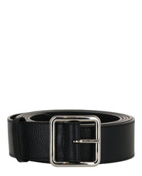 Alexander McQueen Womens Long Pebbled Leather Belt 42 Black