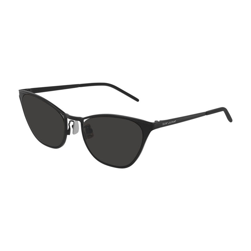 Saint Laurent Sunglasses Cat Eye Full Rim, Silver Frame and Grey Lens SL409001