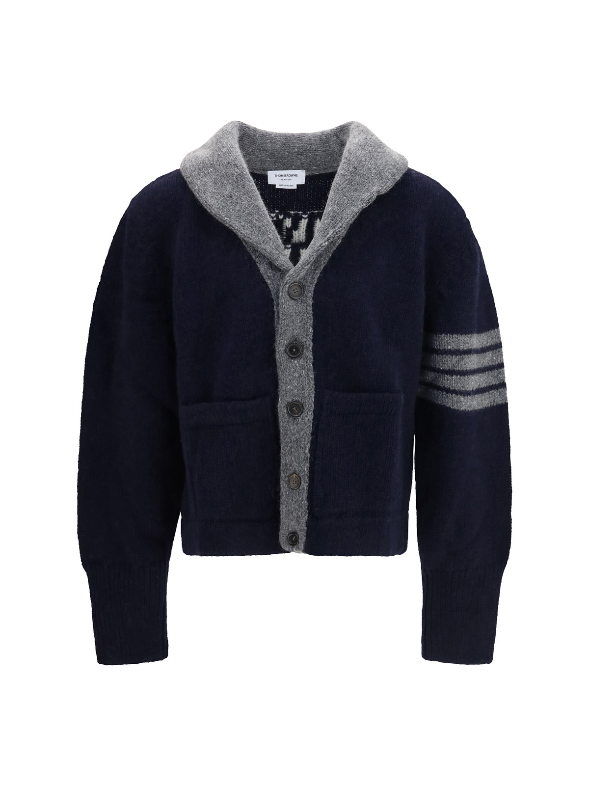THOM BROWNE Thom Browne Men Browne 65 Hooded Jersey Cardigan