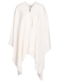 Fendi Women Ff Ivory Wool And Silk Poncho