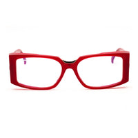 Max Mara Max Mara Eyeglasses Rectangle Full Rim, Shiny Red Frame and Clear/Blue-light Block Lenses Lens MM5157-B066