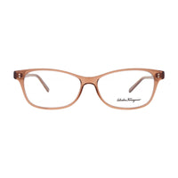 Salvatore Ferragamo Eyeglasses Rectangle Full Rim, Transparent Brown/Brown Marble Frame and Clear Demo Lenses Lens SF2910231