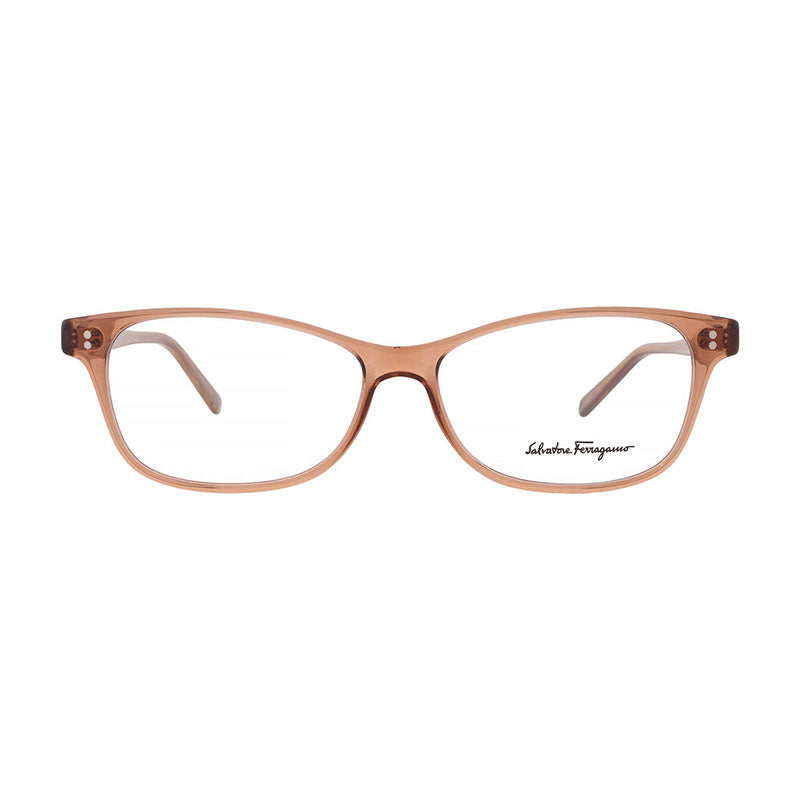 Salvatore Ferragamo Eyeglasses Rectangle Full Rim, Transparent Brown/Brown Marble Frame and Clear Demo Lenses Lens SF2910231