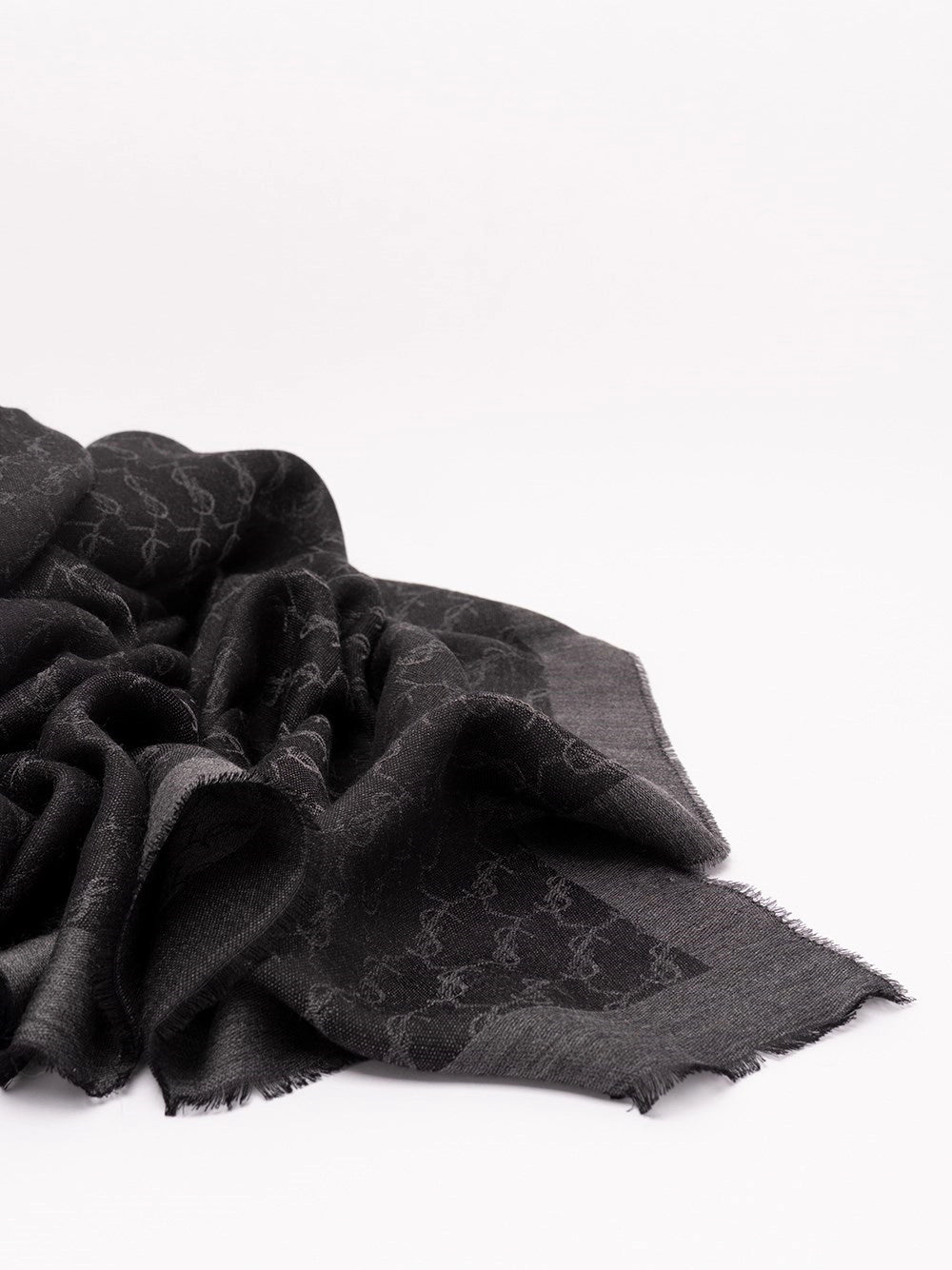 Saint laurent Saint Laurent Men Cassandre Scarf In Cashmere And Silk Jacquard