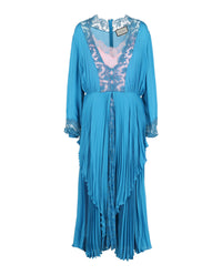 Gucci Womens Long-Sleeve Pleated Dress