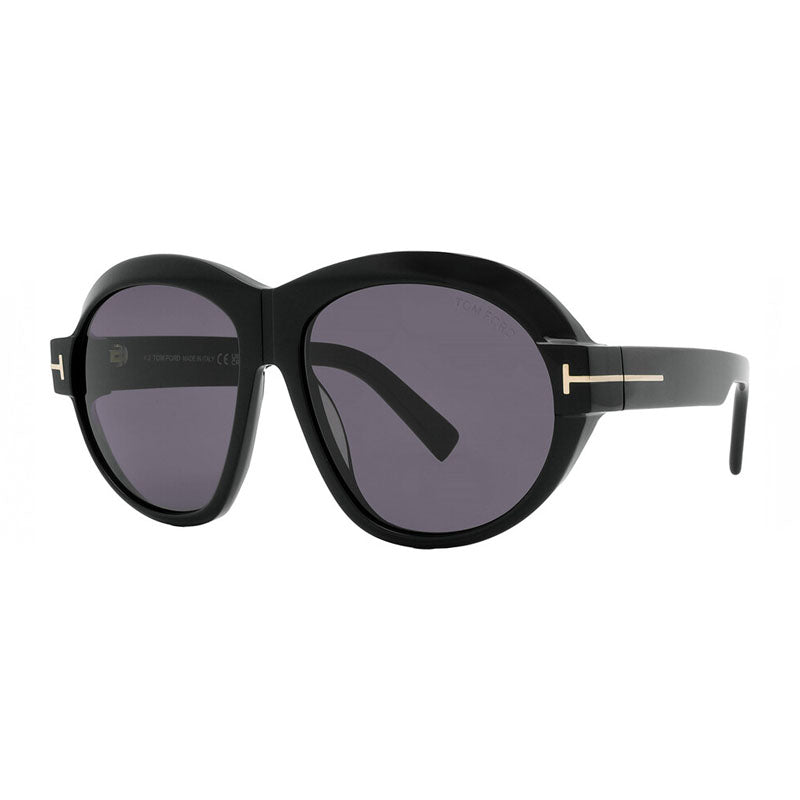Tom Ford Sunglasses Round Full Rim, Dark Havana Frame and Brown Mirror Lens FT111352G