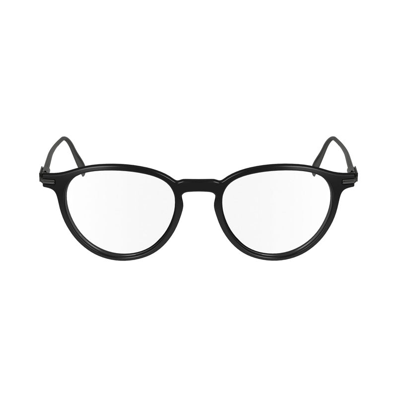 Salvatore Ferragamo Eyeglasses Round Full Rim, Black Frame and Clear Demo Lenses Lens SF2976001