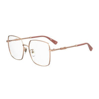 Moschino Eyeglasses Square Full Rim, Gold/Green Frame and Clear Demo Lenses Lens MOS615/G0PEF00