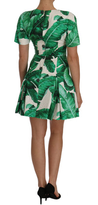 Dolce & Gabbana A-Line Banana Leaf Pineapple Crystal Women's Dress