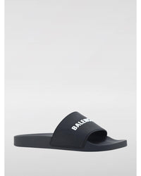 Balenciaga Logo Slides Casual Rubber Slides Men Black Sandals