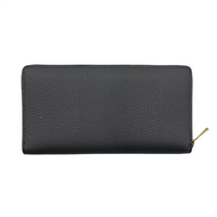 Gucci Zumi Grey Leather Zip Around with Metal GG Logo Wallet