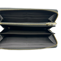 Gucci Zumi Grey Leather Zip Around with Metal GG Logo Wallet