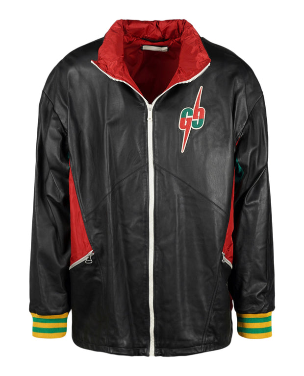 Gucci Mens Leather Bomber Jacket