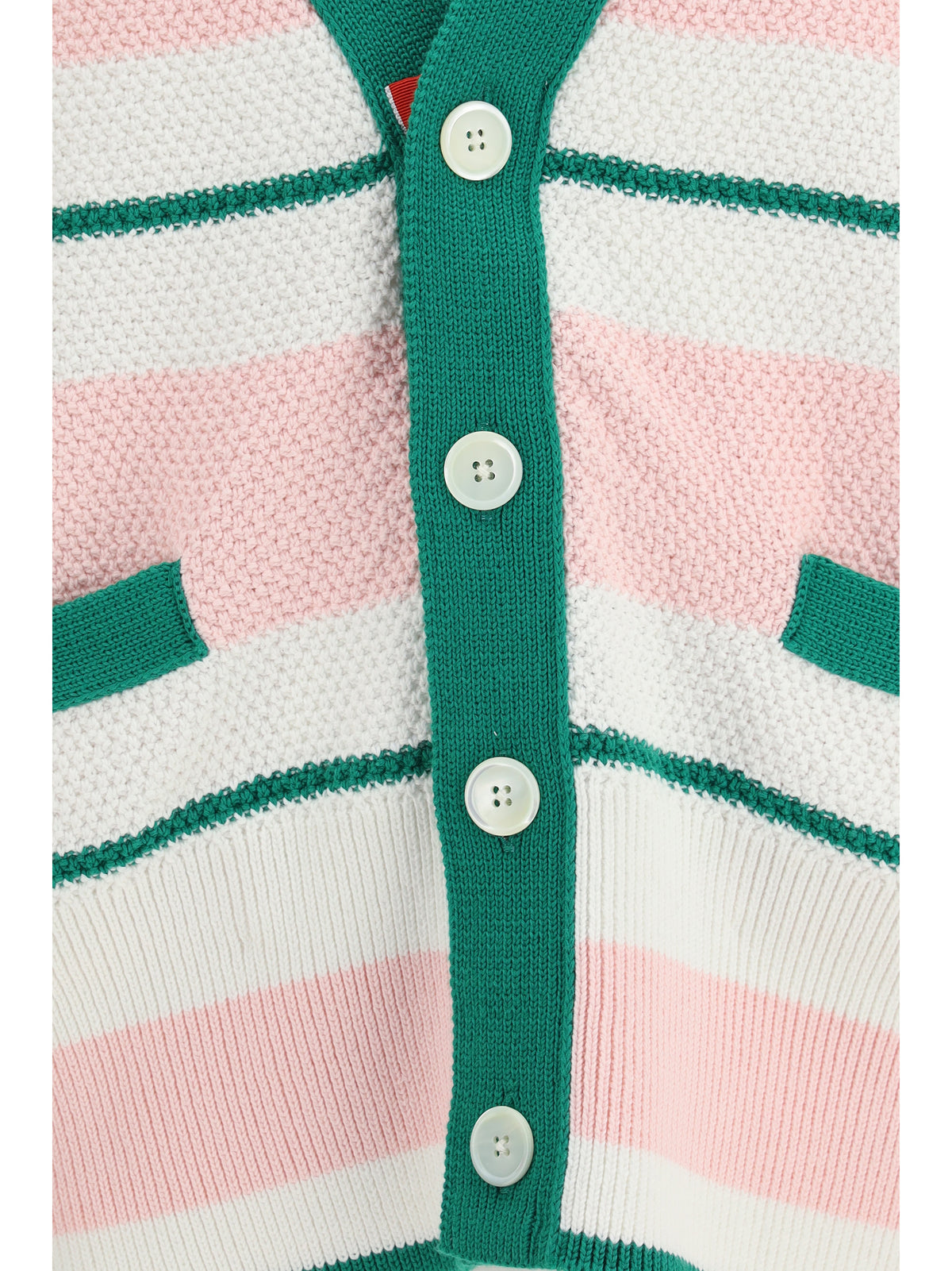 Thom Browne Men Classic Stripe Seed Stitch V Neck Cardigan