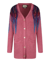 Gucci Womens Sequin And Fringe Cardigan