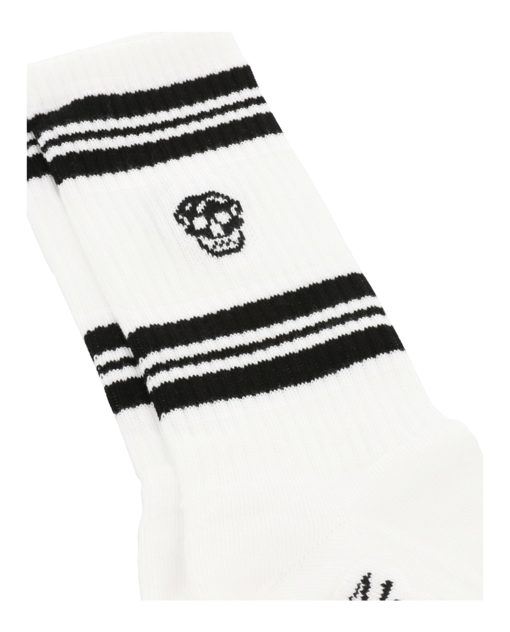 Alexander McQueen Mens Striped Skull Logo Socks