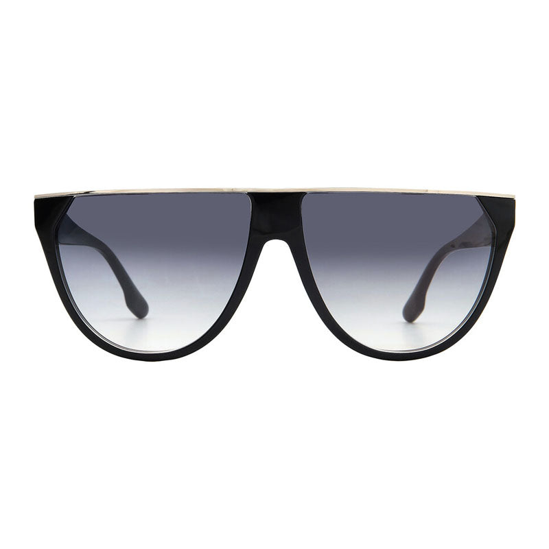 Victoria Beckham Sunglasses Rectangle Full Rim, Metallic Forced Green Frame and Smoke Gradient Lens VB682S305