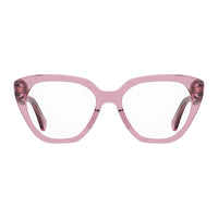 Moschino Eyeglasses Cat Eye Full Rim, Transparent Pink Frame and Clear Demo Lens Lens MOS6280MU100
