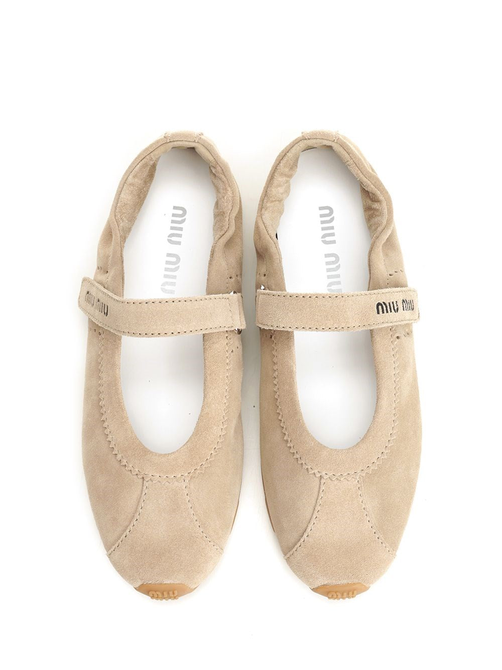 Miu Miu Women “Plume” Suede Ballerinas