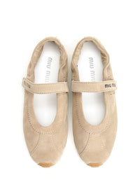 Miu Miu Women “Plume” Suede Ballerinas
