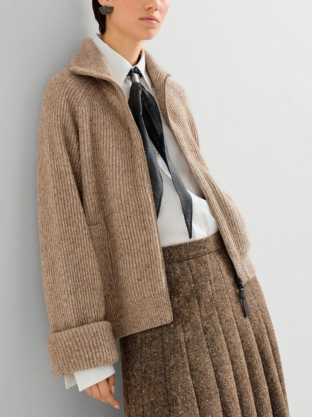 Brunello cucinelli Brunello Cucinelli Women Rubbed Cardigan With Monili
