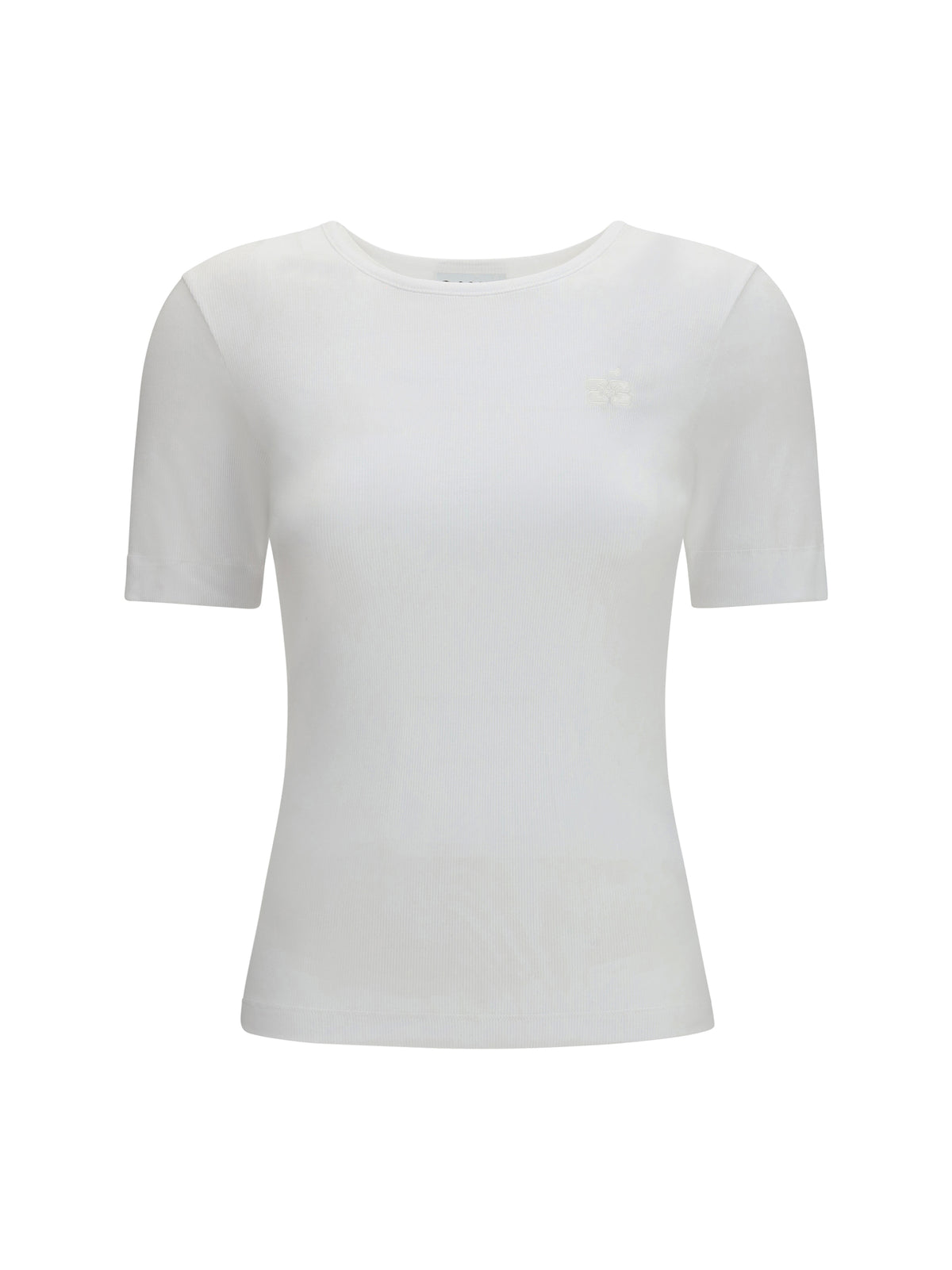 GANNI Ganni Women Ribbed Cotton T-Shirt