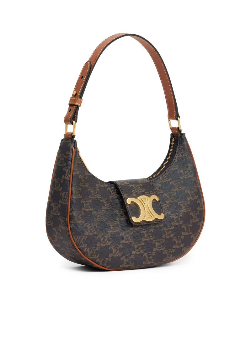 Celine Women Medium Ava Triomphe Bag In Triomphe Canvas And Calf Leather Leather