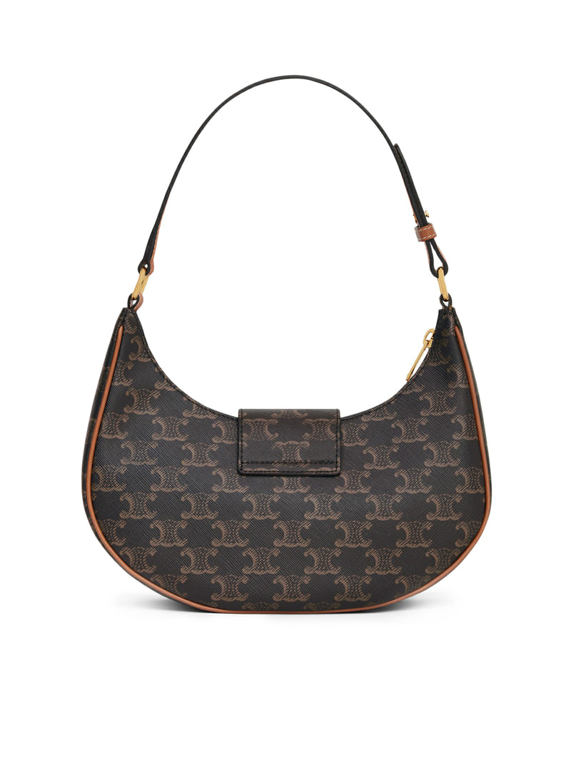 Celine Women Medium Ava Triomphe Bag In Triomphe Canvas And Calf Leather Leather