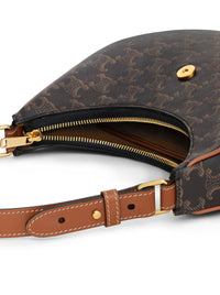 Celine Women Medium Ava Triomphe Bag In Triomphe Canvas And Calf Leather Leather