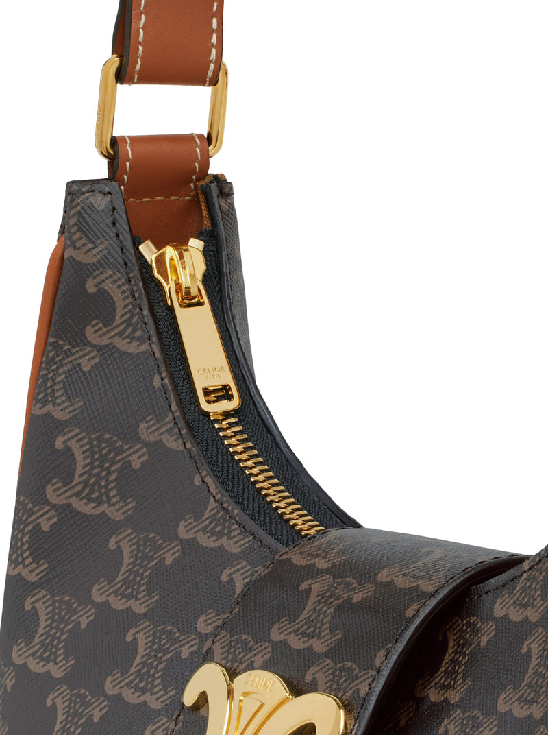 Celine Women Medium Ava Triomphe Bag In Triomphe Canvas And Calf Leather Leather
