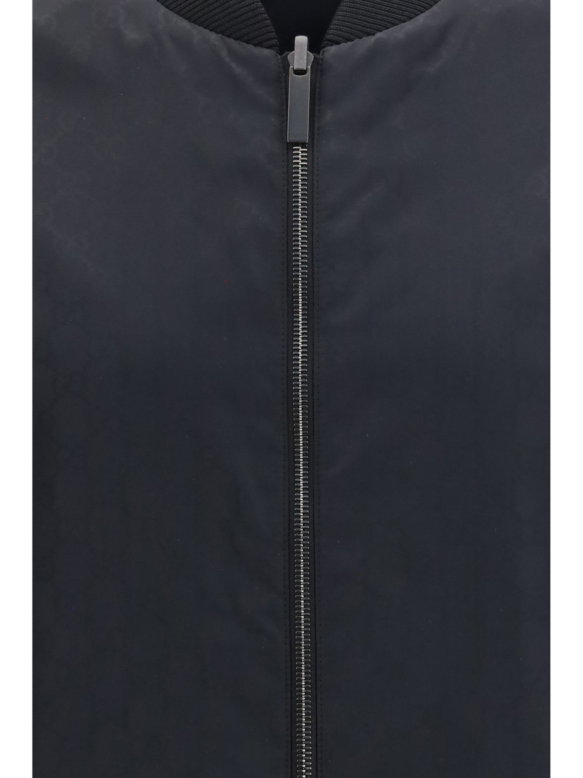 Gucci Men Reversible Zip Jacket In Lightweight Silk Faille