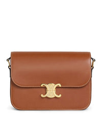 Celine Women Triomphe Classique Bag In Natural Tan Calf Leather