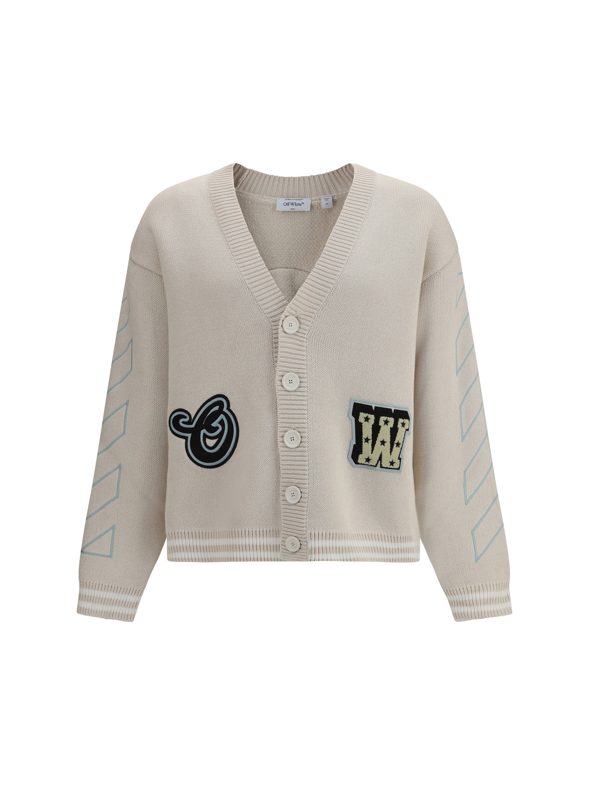 Off-White Men Star Logo Diagonal Varsity Cardigan