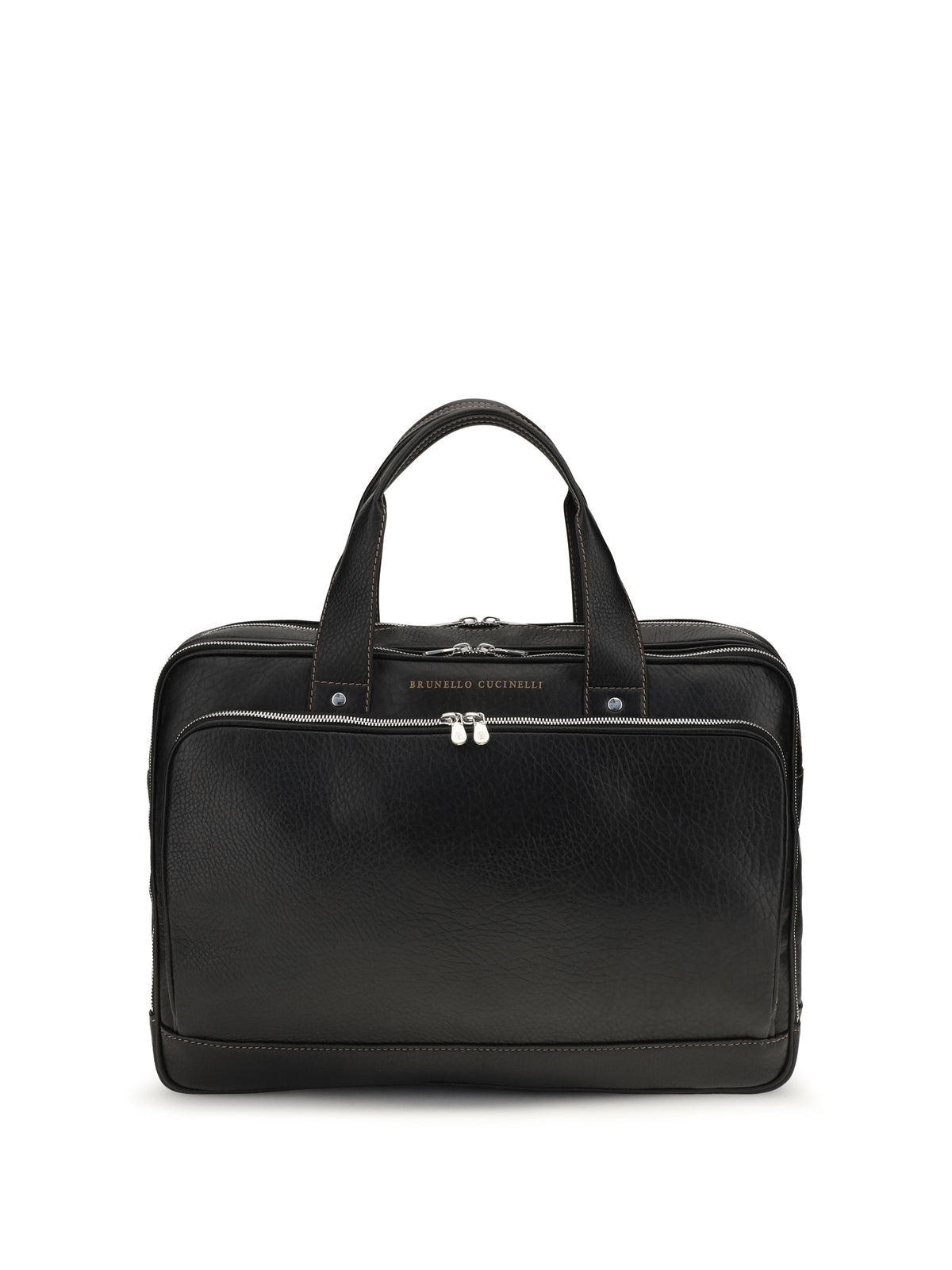 BRUNELLO CUCINELLI Brunello Cucinelli Men Grained Calfskin Zip-Top Handbag