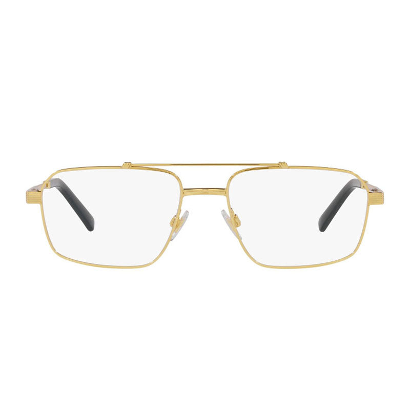 Dolce & Gabbana Eyeglasses Rectangle Full Rim, Gold Frame and Clear Demo Lenses Lens DG134502