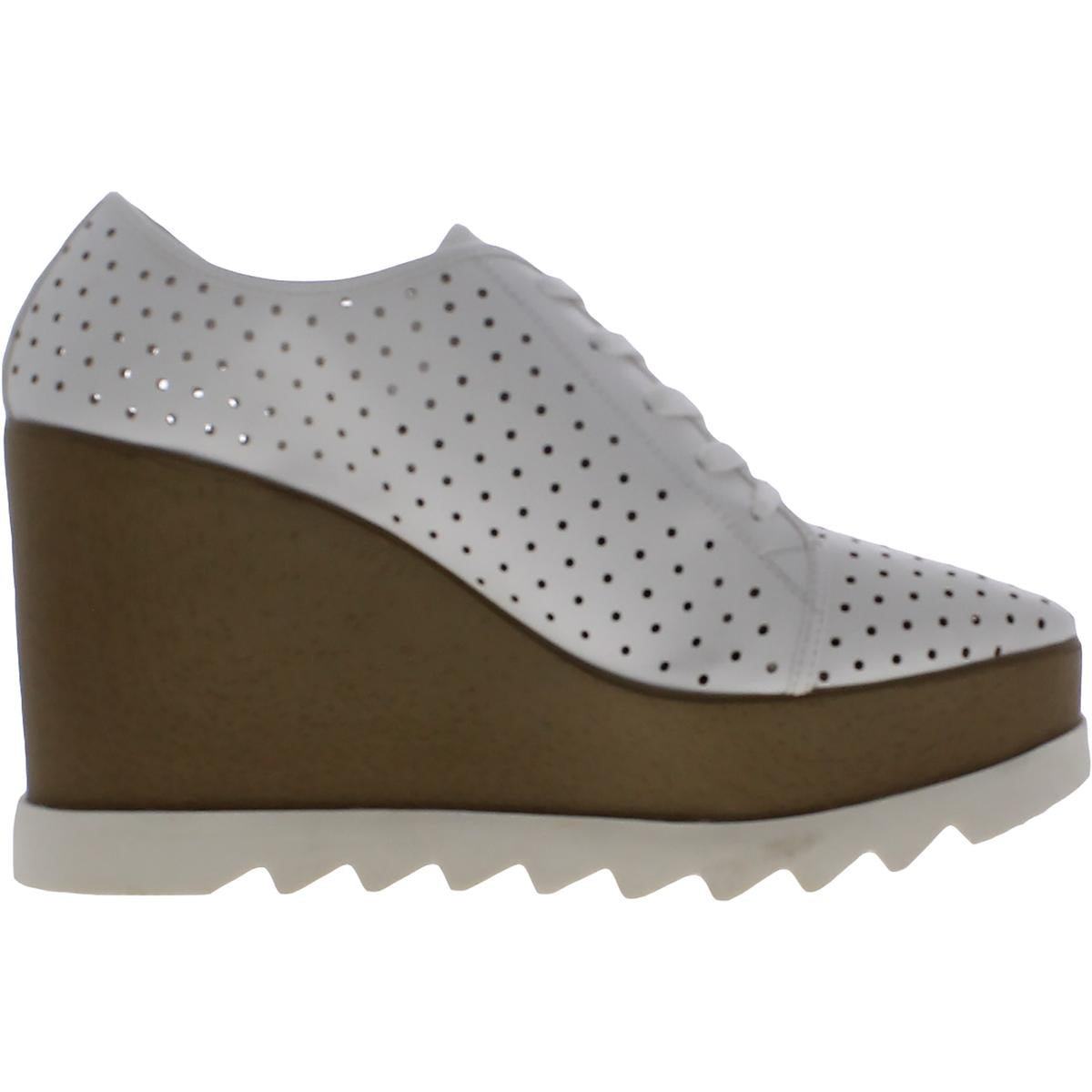 Unfazed Womens Faux Leather Lifestyle Wedge Heels