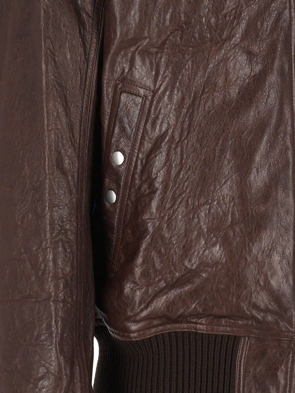 Rick Owens Men Dracuflight Leather Blouson Jacket