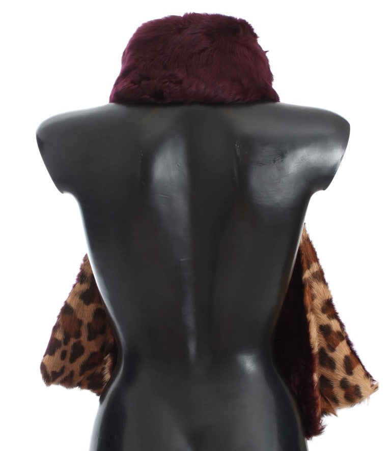 Dolce & Gabbana Leopard Print Fur Scarf