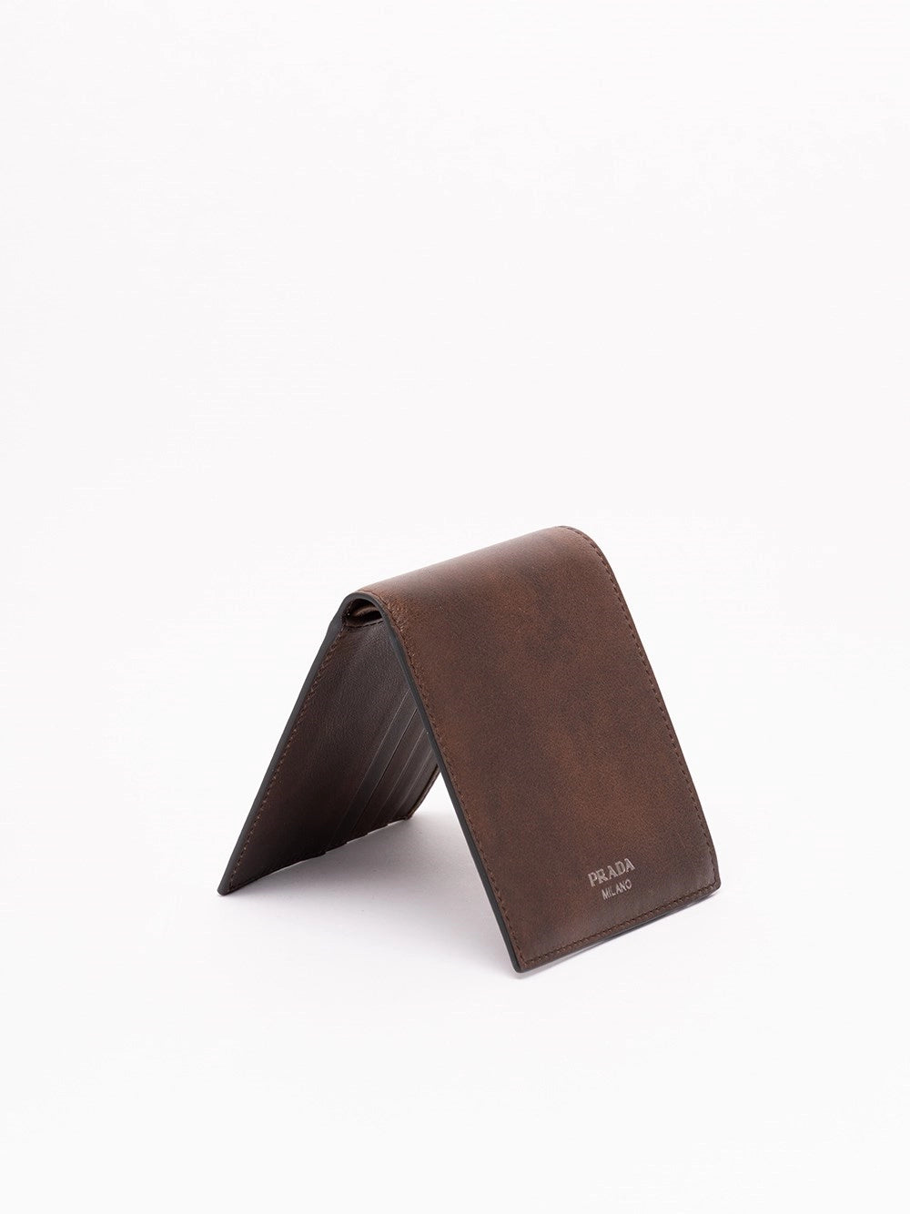 Prada Men Antiqued Leather Wallet