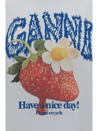 GANNI Ganni Women Strawberry Long-Sleeve Cotton T-Shirt