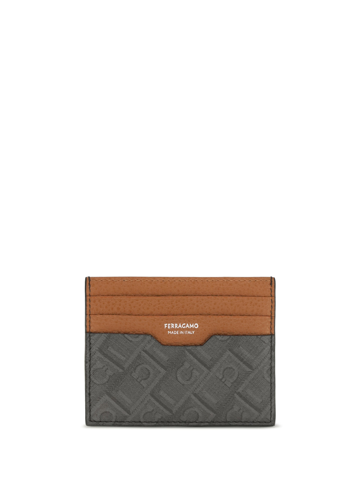 FERRAGAMO Ferragamo Men Monogram Leather Cardholder