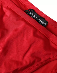 Dolce & Gabbana Red Nylon Stretch Beachwear Swimwear Bottom Women's Bikini