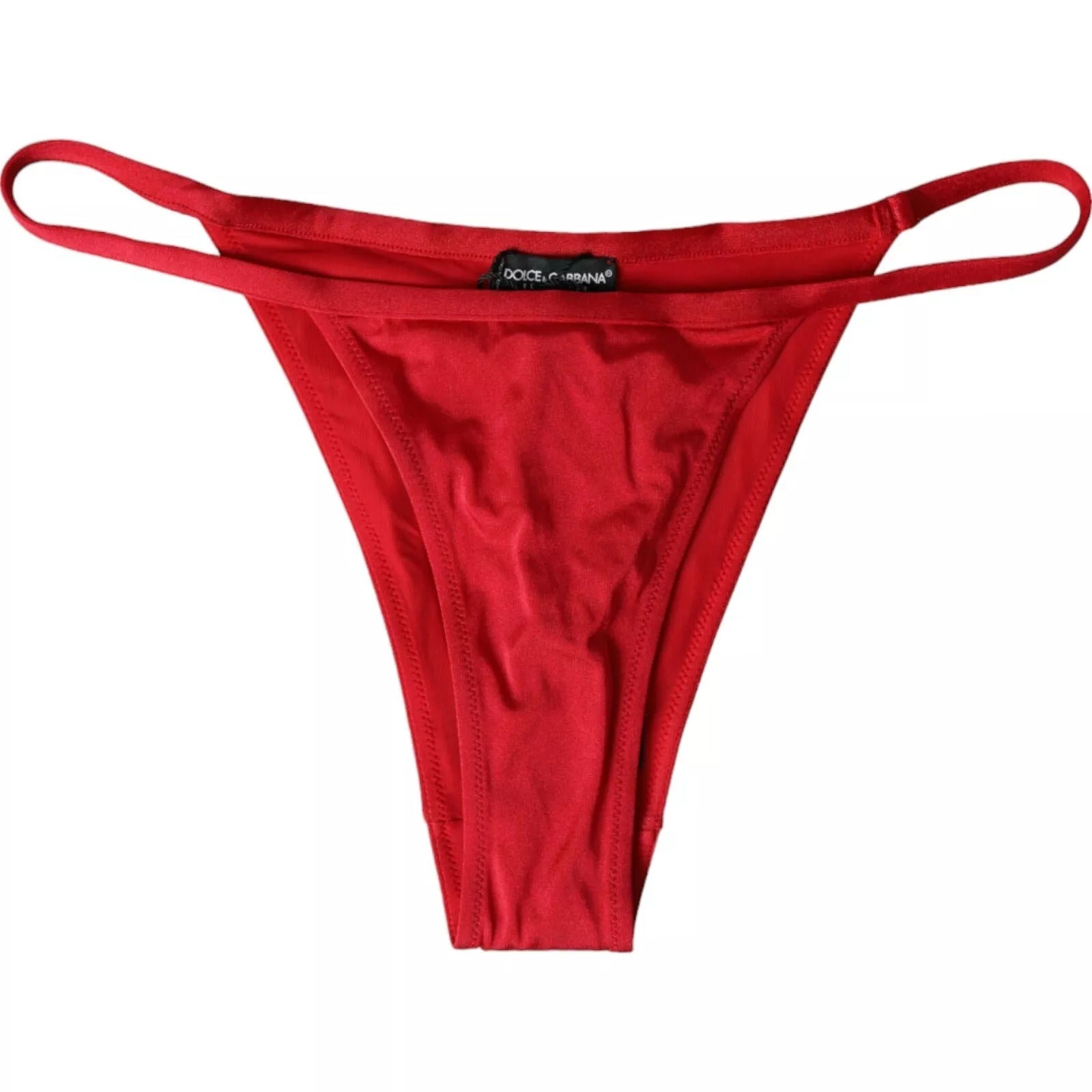 Dolce & Gabbana Red Nylon Stretch Beachwear Swimwear Bottom Women's Bikini